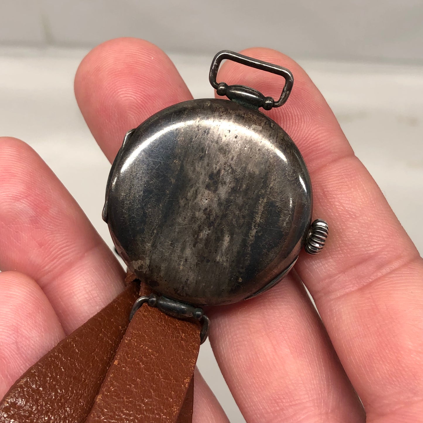 1917 Rolex WWI Trench .875 Silver White Porcelain Flex Lug Wristwatch - HASHTAGWATCHCO