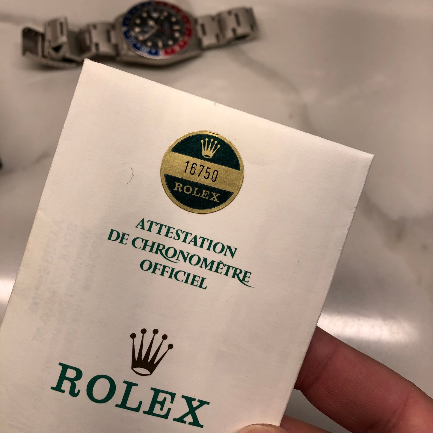 1985 Rolex GMT MASTER 16750 Pepsi Steel Automatic Wristwatch with Box and Papers - HASHTAGWATCHCO