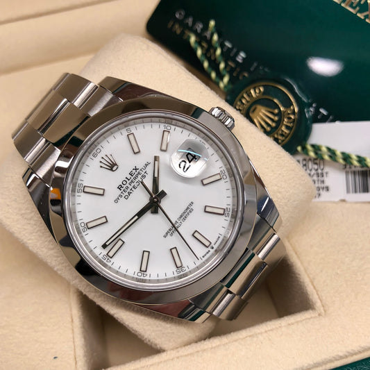 2024 Rolex Datejust 126300 White 41mm Steel Oyster Wristwatch with Box and Papers - HASHTAGWATCHCO
