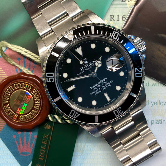 2006 Rolex Submariner 16610 Oyster Perpetual Automatic Wristwatch with Box and Papers - HASHTAGWATCHCO