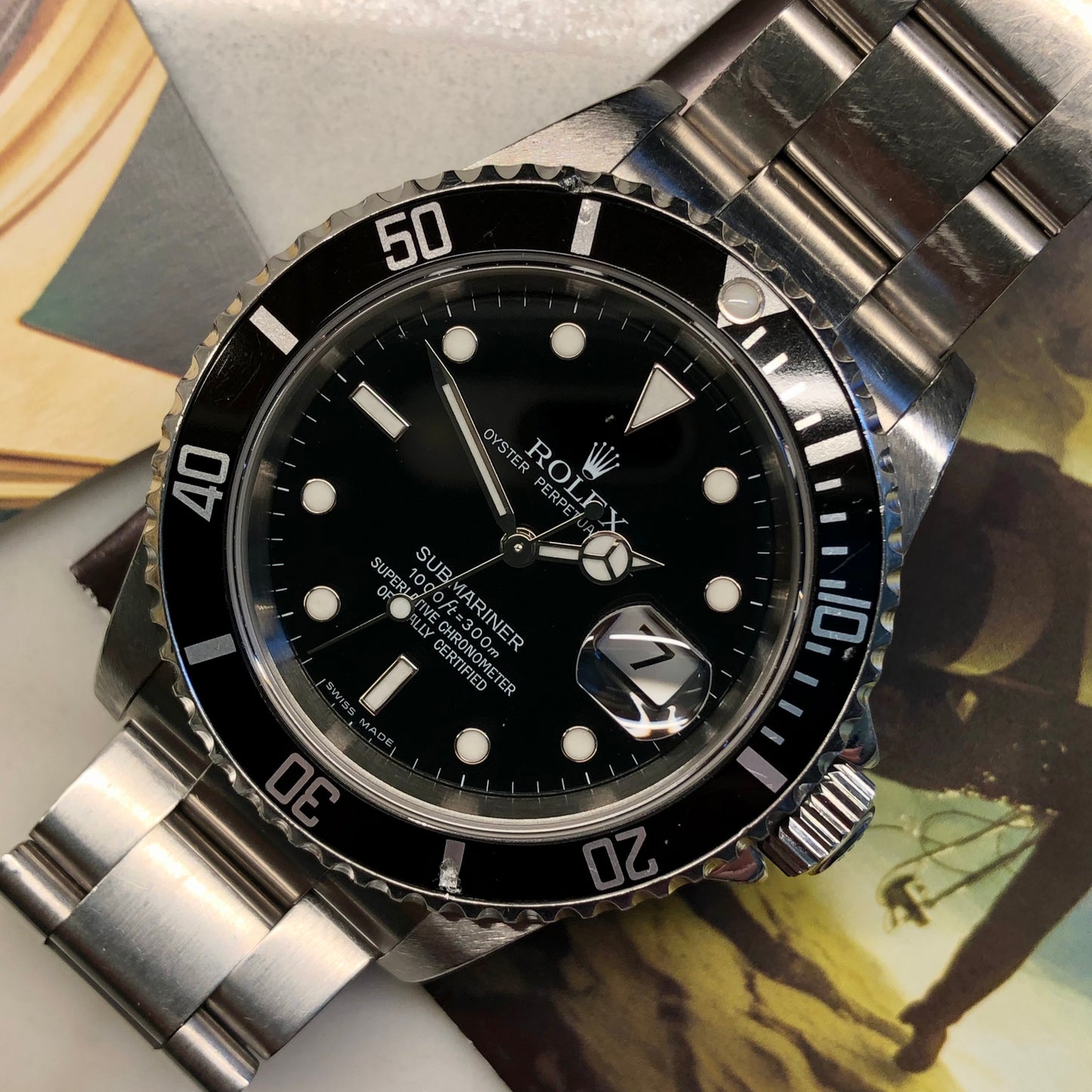 2006 Rolex Submariner 16610 Oyster Perpetual Automatic Wristwatch with Box and Papers - HASHTAGWATCHCO
