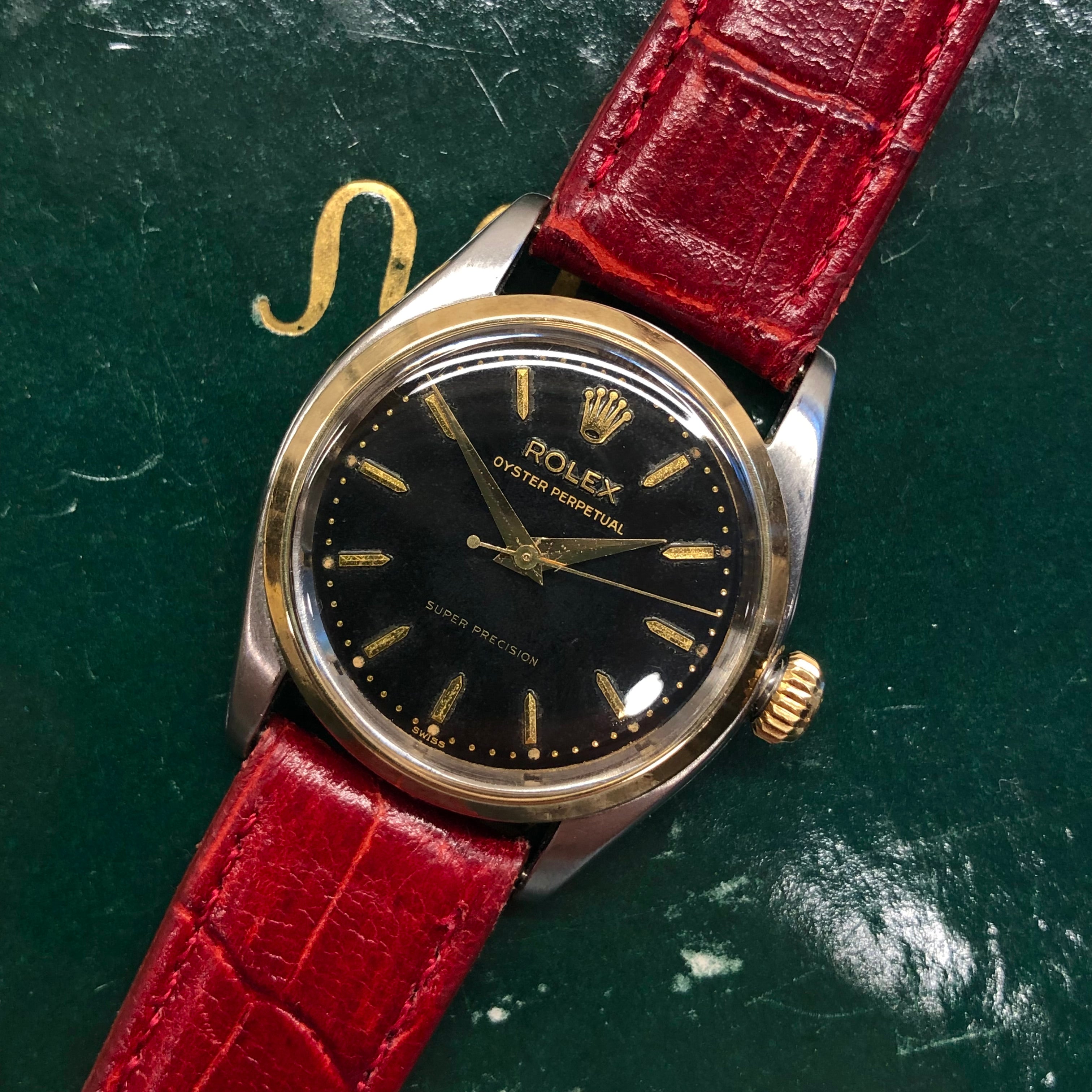 1956 Rolex Oyster Perpetual 6548 Super Precision Black Gilt