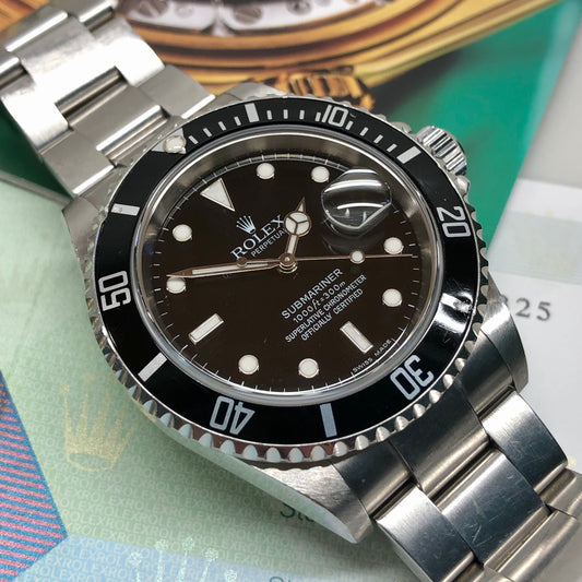2006 Rolex Submariner 16610 Oyster Perpetual Automatic Wristwatch with Box and Papers - HASHTAGWATCHCO