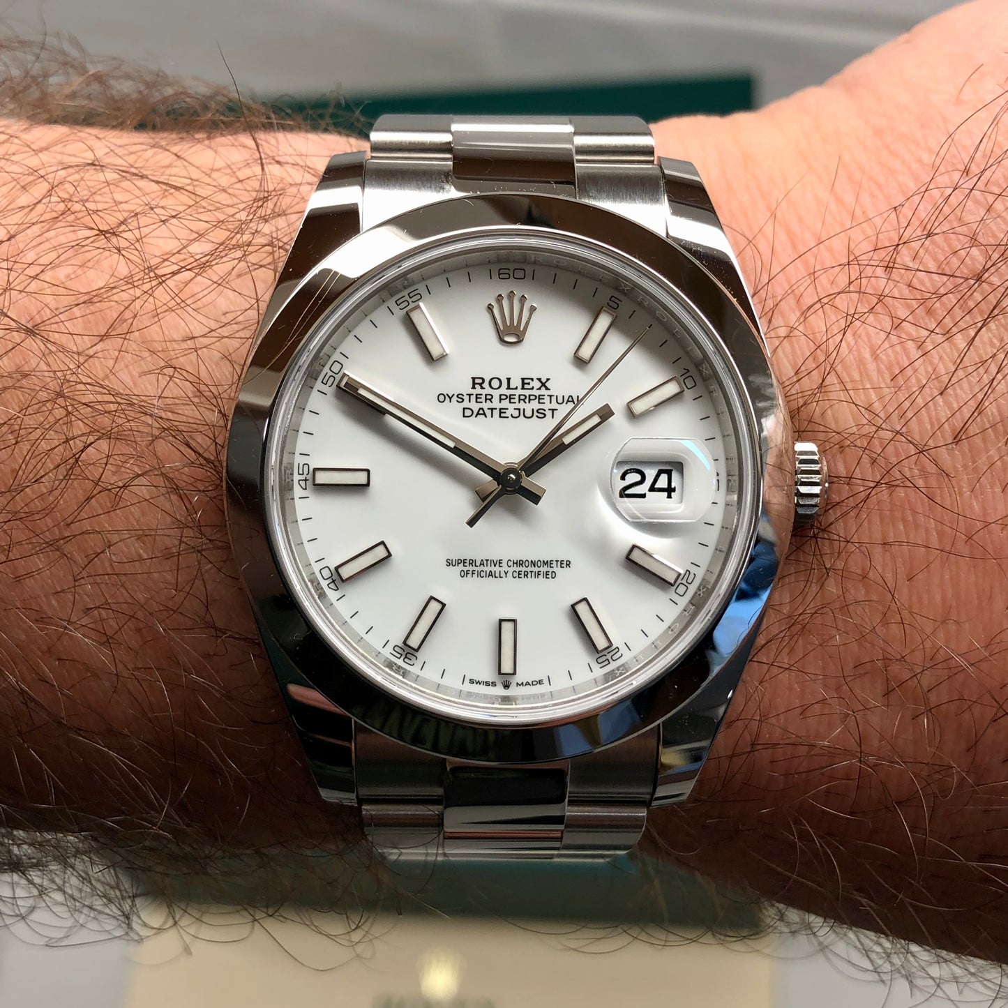 2024 Rolex Datejust 126300 White 41mm Steel Oyster Wristwatch with Box and Papers - HASHTAGWATCHCO