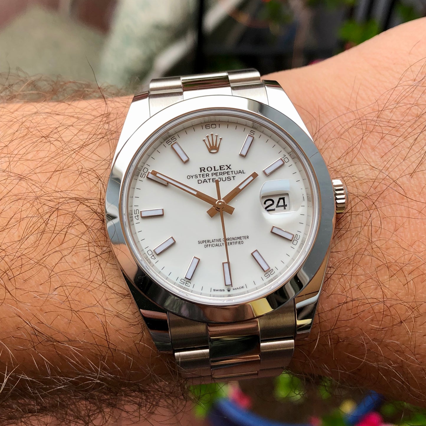 2024 Rolex Datejust 126300 White 41mm Steel Oyster Wristwatch with Box and Papers - HASHTAGWATCHCO