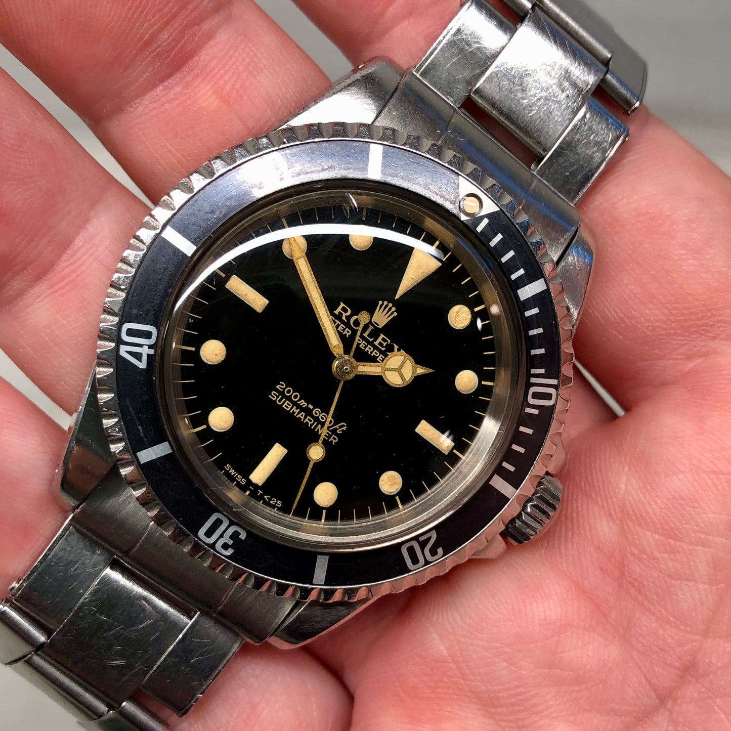 1965 Rolex Submariner 5513 Gilt Dial Meters First Long 5 Insert Stainless Steel Automatic Wristwatch - HASHTAGWATCHCO