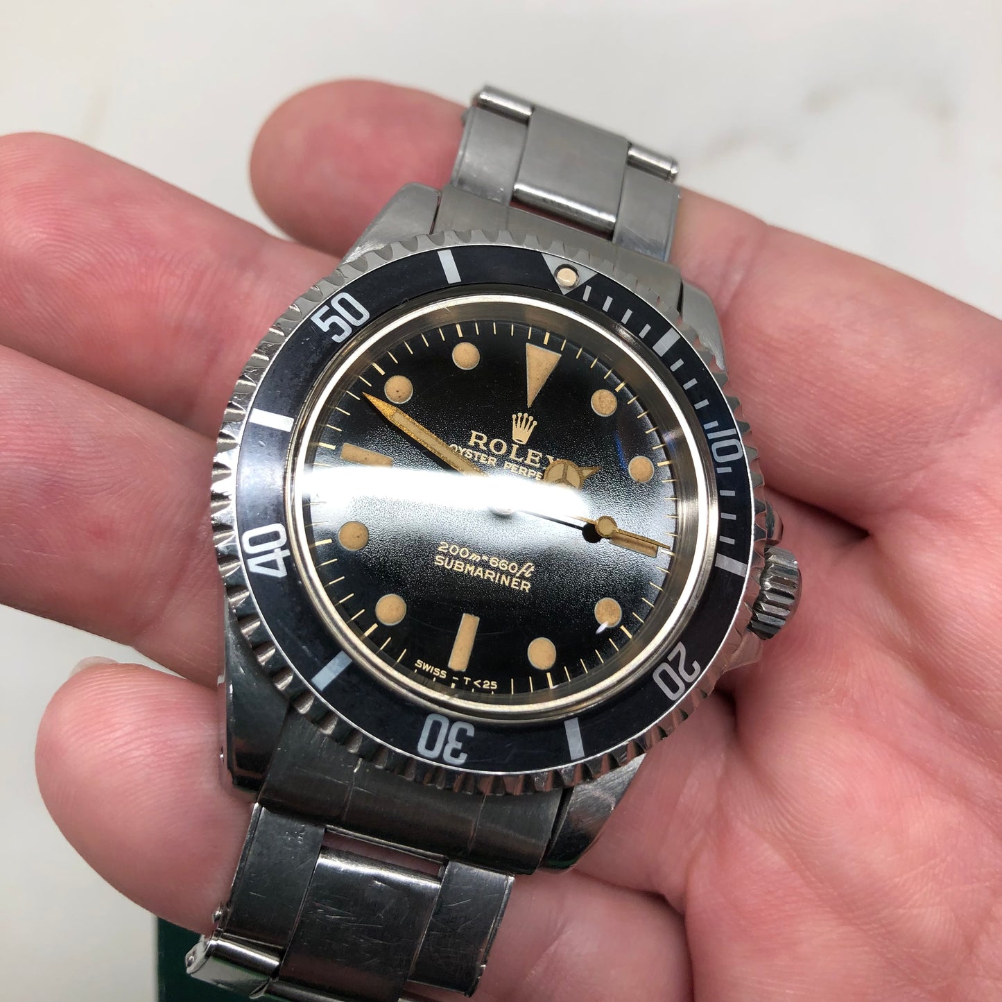 1965 Rolex Submariner 5513 Gilt Dial Meters First Long 5 Insert Stainless Steel Automatic Wristwatch - HASHTAGWATCHCO