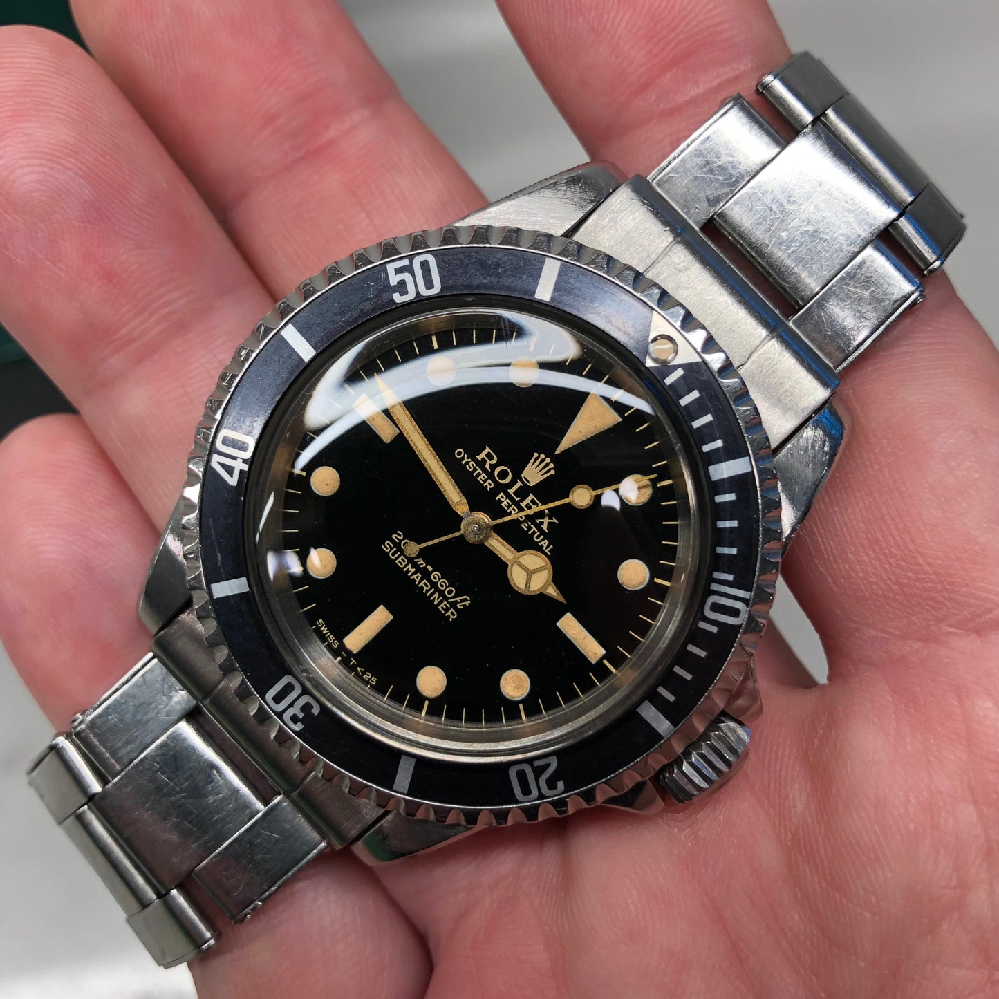 1965 Rolex Submariner 5513 Gilt Dial Meters First Long 5 Insert Stainless Steel Automatic Wristwatch - HASHTAGWATCHCO