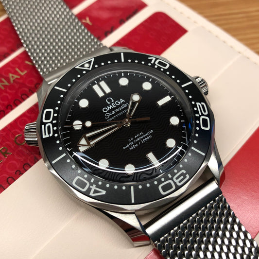 2025 Omega Seamaster Diver 300M Black 210.30.42.20.01.010 Wristwatch with Box and Papers - HASHTAGWATCHCO