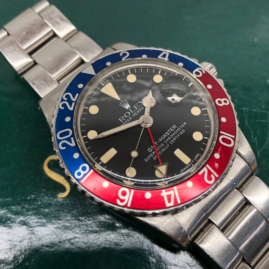1979 Rolex GMT MASTER 1675 Mk 5 Pepsi Matte Dial Steel Automatic Wristwatch - HASHTAGWATCHCO