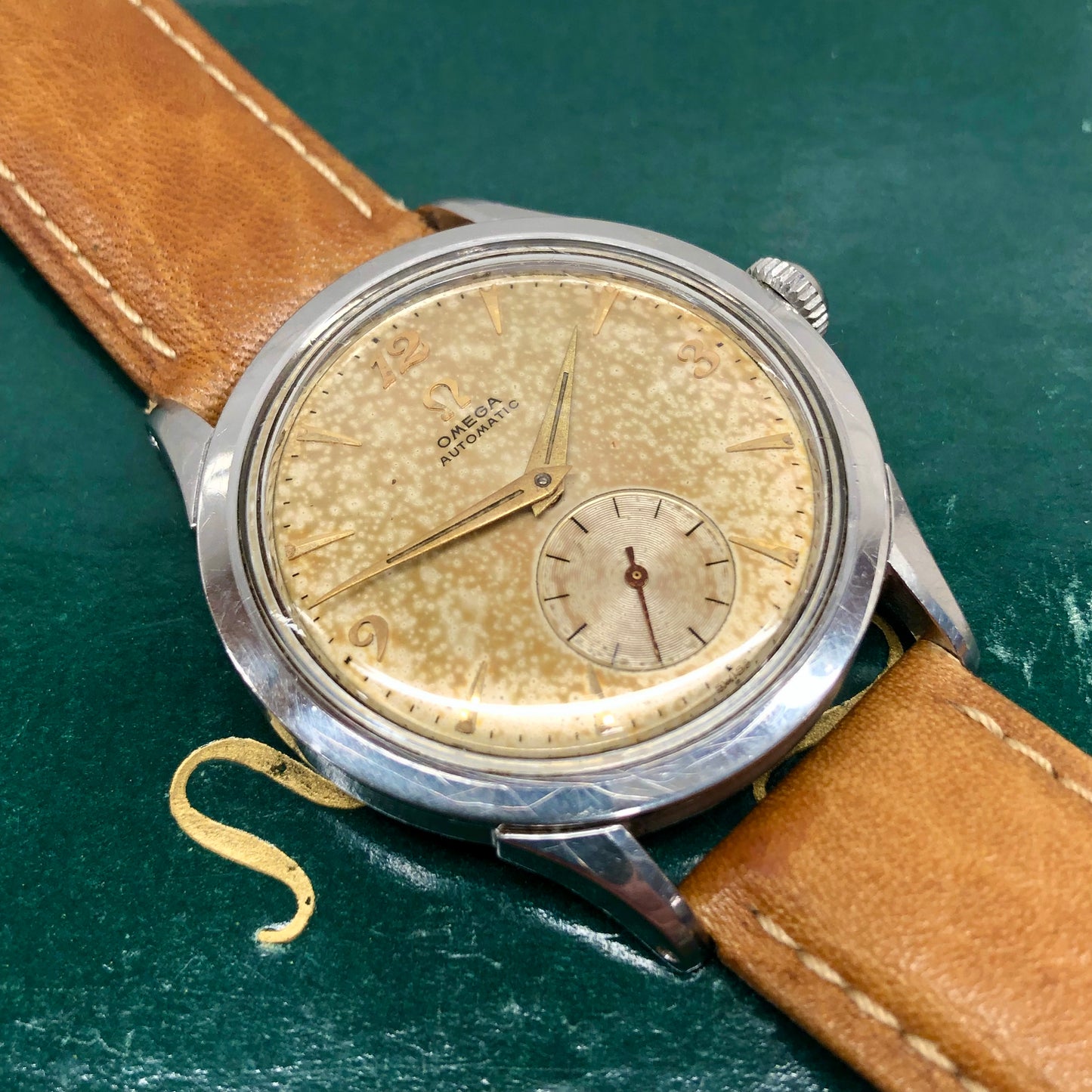 1954 Omega Stainless Steel Breguet Numerals Caliber 344 Automatic Dress Wristwatch - HASHTAGWATCHCO