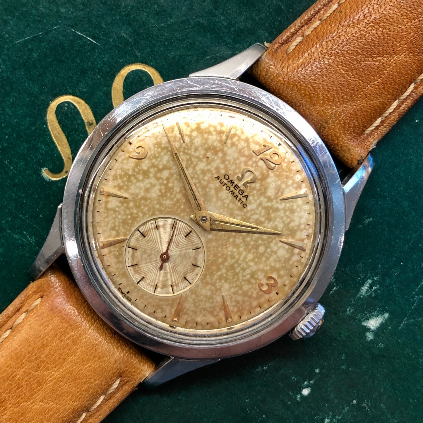 1954 Omega Stainless Steel Breguet Numerals Caliber 344 Automatic Dress Wristwatch - HASHTAGWATCHCO
