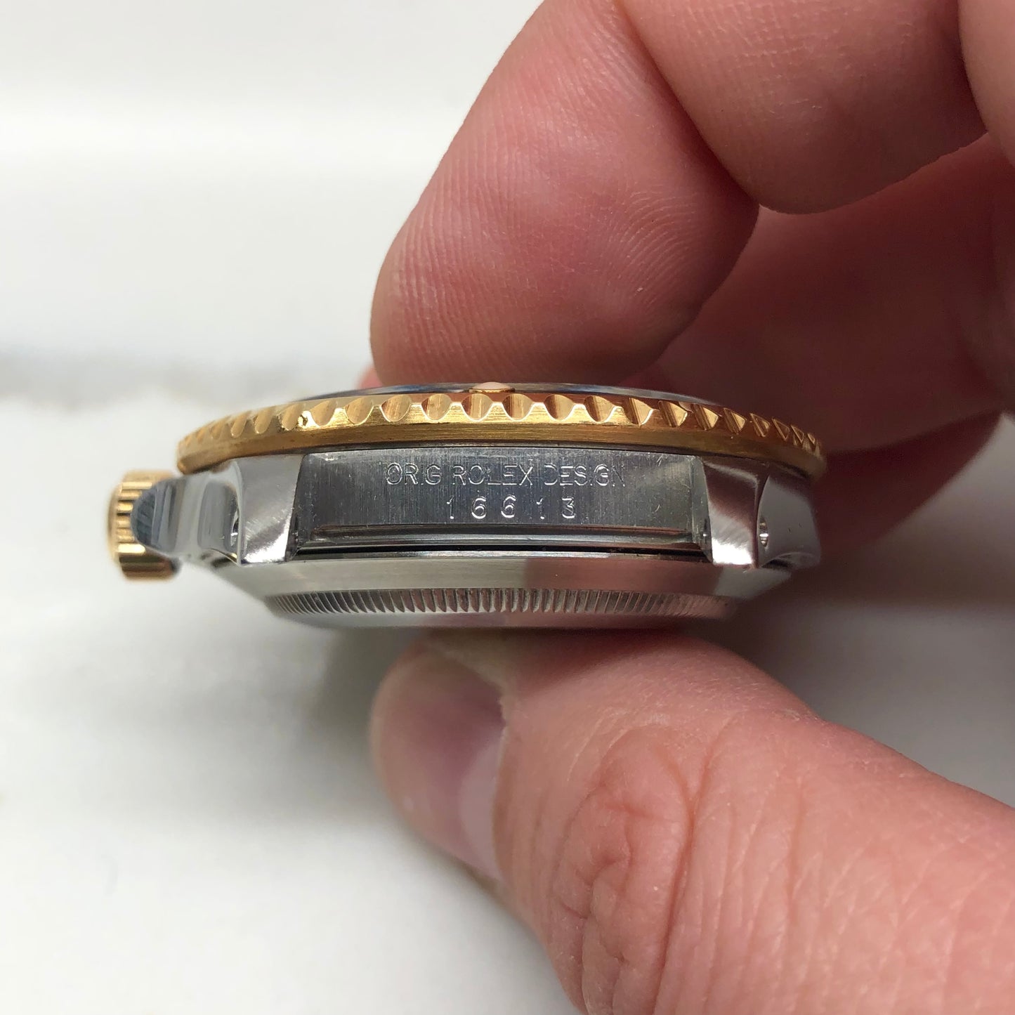 1989 Rolex Submariner 16613 Two Tone Black Steel 18K Gold Wristwatch - HASHTAGWATCHCO