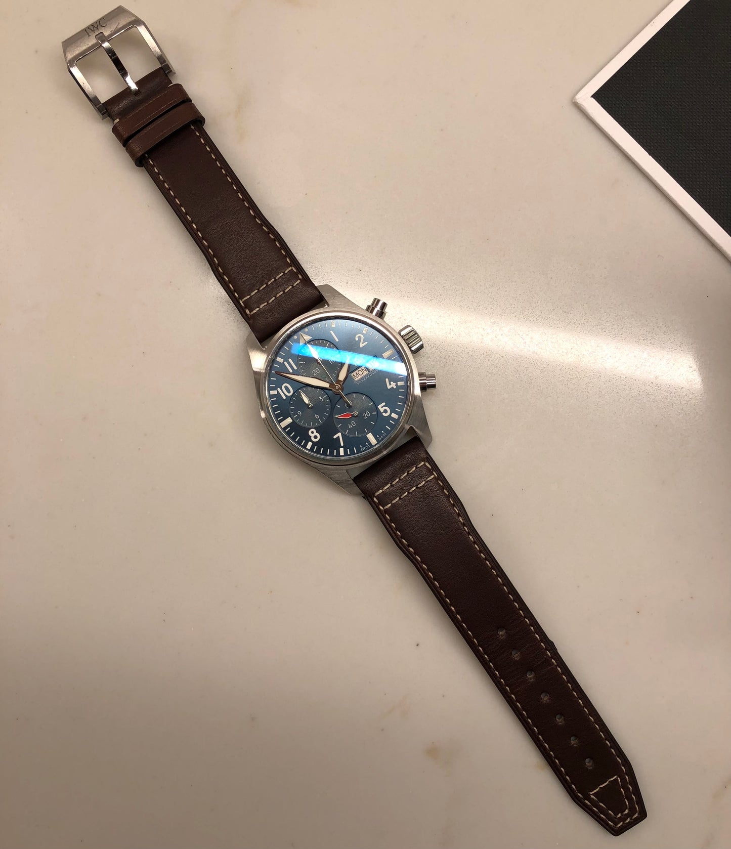 2021 IWC Pilot IW388101 Automatic Blue Dial Men's Wristwatch with Box and Papers - HASHTAGWATCHCO
