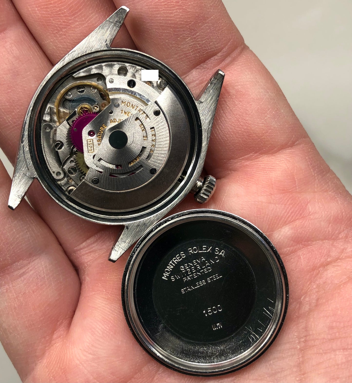 1971 Rolex Date 1500 Oyster Perpetual Silver Radial Dial Steel Automatic Wristwatch - HASHTAGWATCHCO