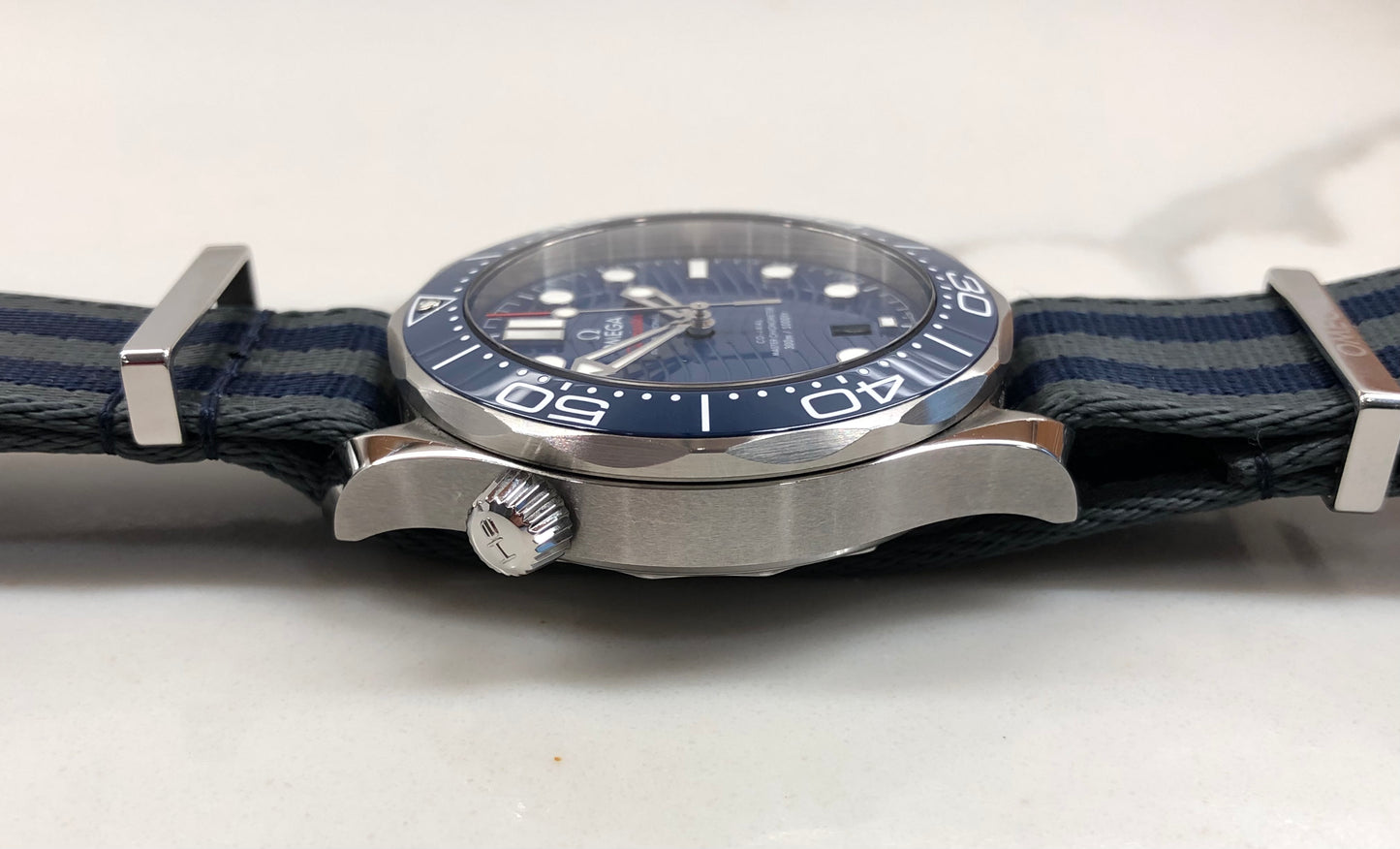 2022 OMEGA Seamaster 300M Co-Axial Master Chronometer 210.30.42.20.03.001 Blue Dial Wristwatch with Box and Papers - HASHTAGWATCHCO