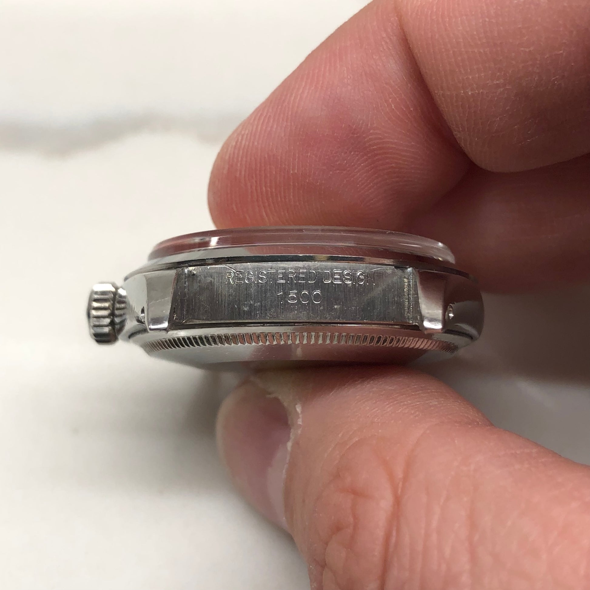 1971 Rolex Date 1500 Oyster Perpetual Silver Radial Dial Steel Automatic Wristwatch - HASHTAGWATCHCO