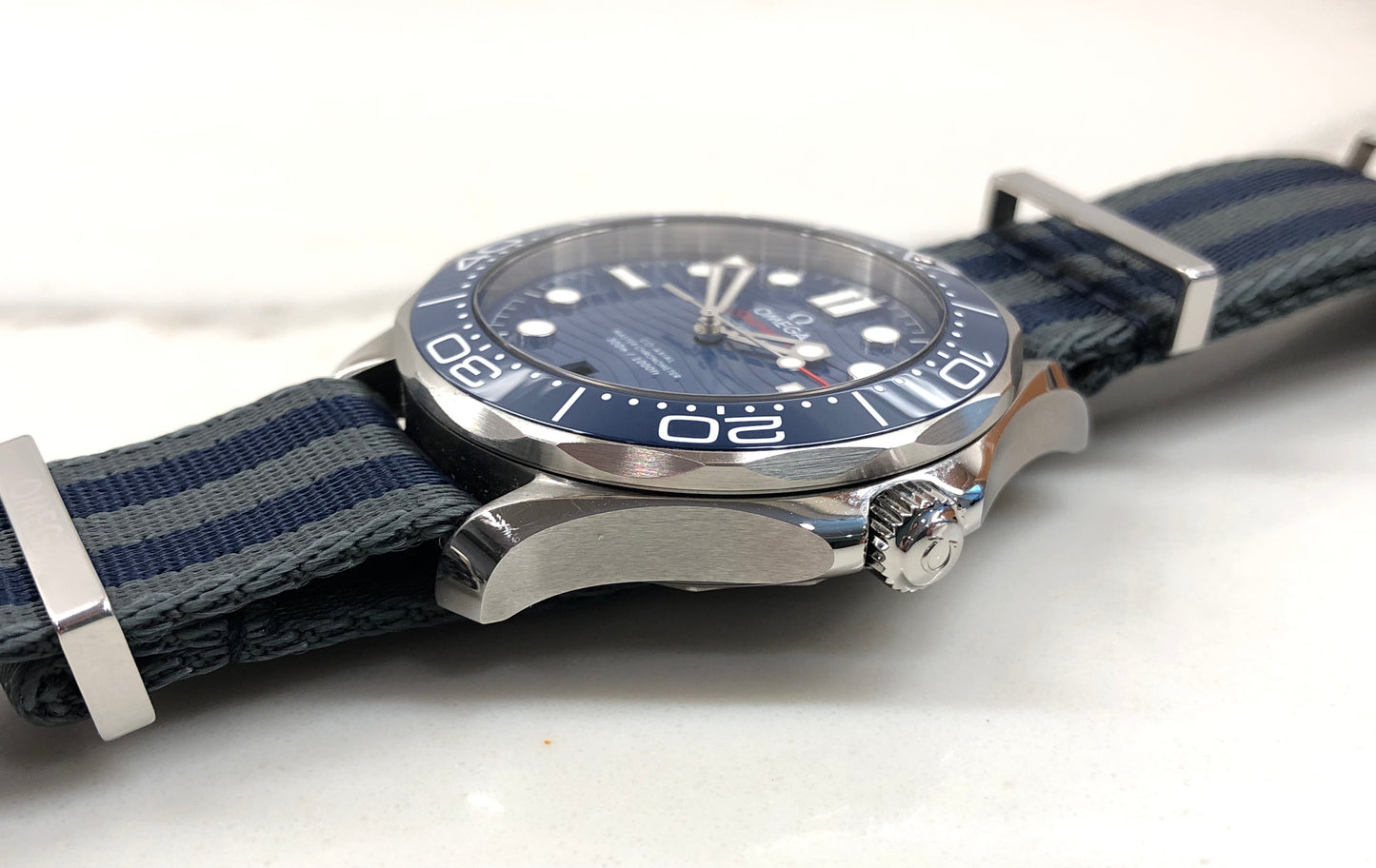 2022 OMEGA Seamaster 300M Co-Axial Master Chronometer 210.30.42.20.03.001 Blue Dial Wristwatch with Box and Papers - HASHTAGWATCHCO