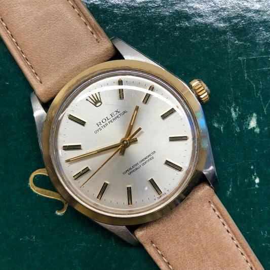 1976 Rolex Oyster Perpetual 1002 Two Tone Automatic Wristwatch - HASHTAGWATCHCO