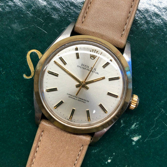 1976 Rolex Oyster Perpetual 1002 Two Tone Automatic Wristwatch - HASHTAGWATCHCO