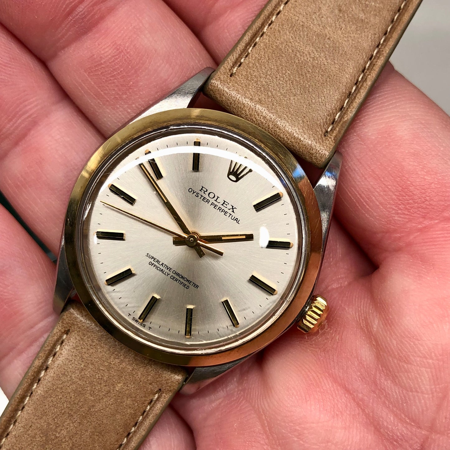 1976 Rolex Oyster Perpetual 1002 Two Tone Automatic Wristwatch