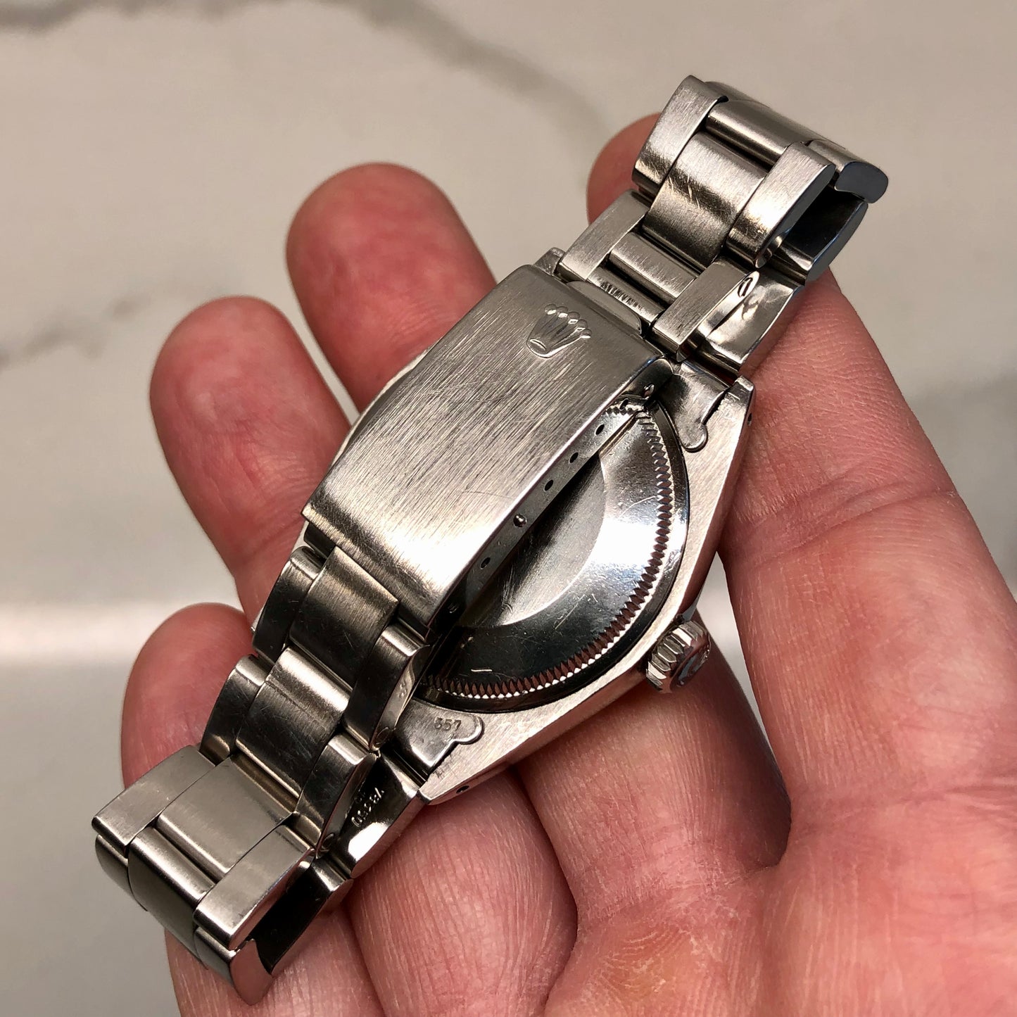 1971 Rolex Date 1500 Oyster Perpetual Silver Radial Dial Steel Automatic Wristwatch - HASHTAGWATCHCO