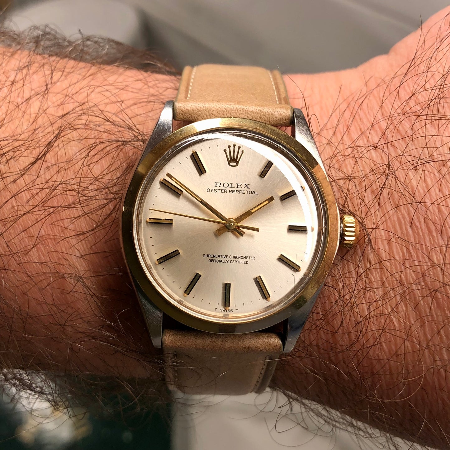 1976 Rolex Oyster Perpetual 1002 Two Tone Automatic Wristwatch