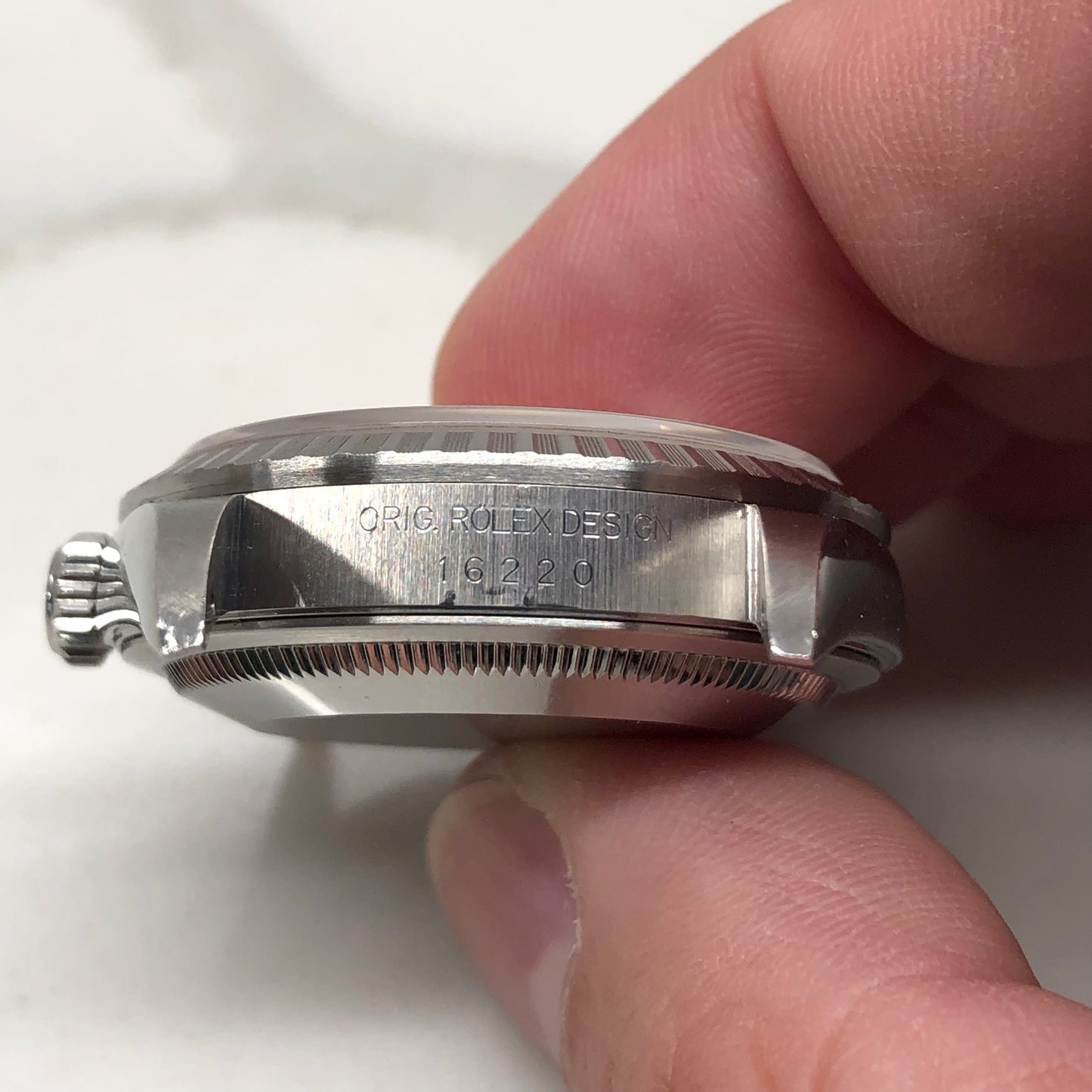 2002 Rolex Datejust 16220 Silver Tapestry Steel Jubilee Wristwatch with Box and Papers - HASHTAGWATCHCO