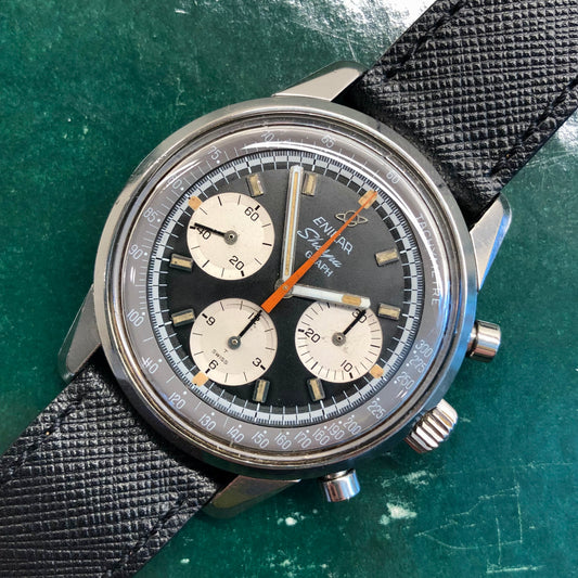 1960s Enicar Sherpa Graph Mk IV 072-02-01 Valjoux 72 Chronograph Wristwatch - HASHTAGWATCHCO