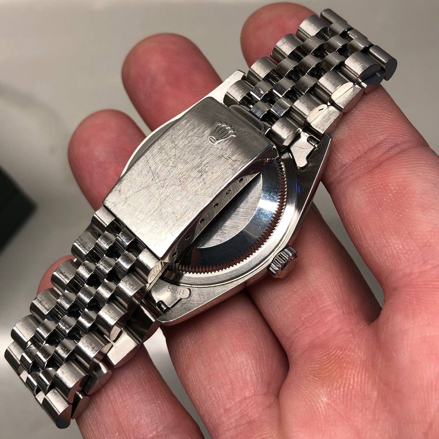 2002 Rolex Datejust 16220 Silver Tapestry Steel Jubilee Wristwatch with Box and Papers - HASHTAGWATCHCO