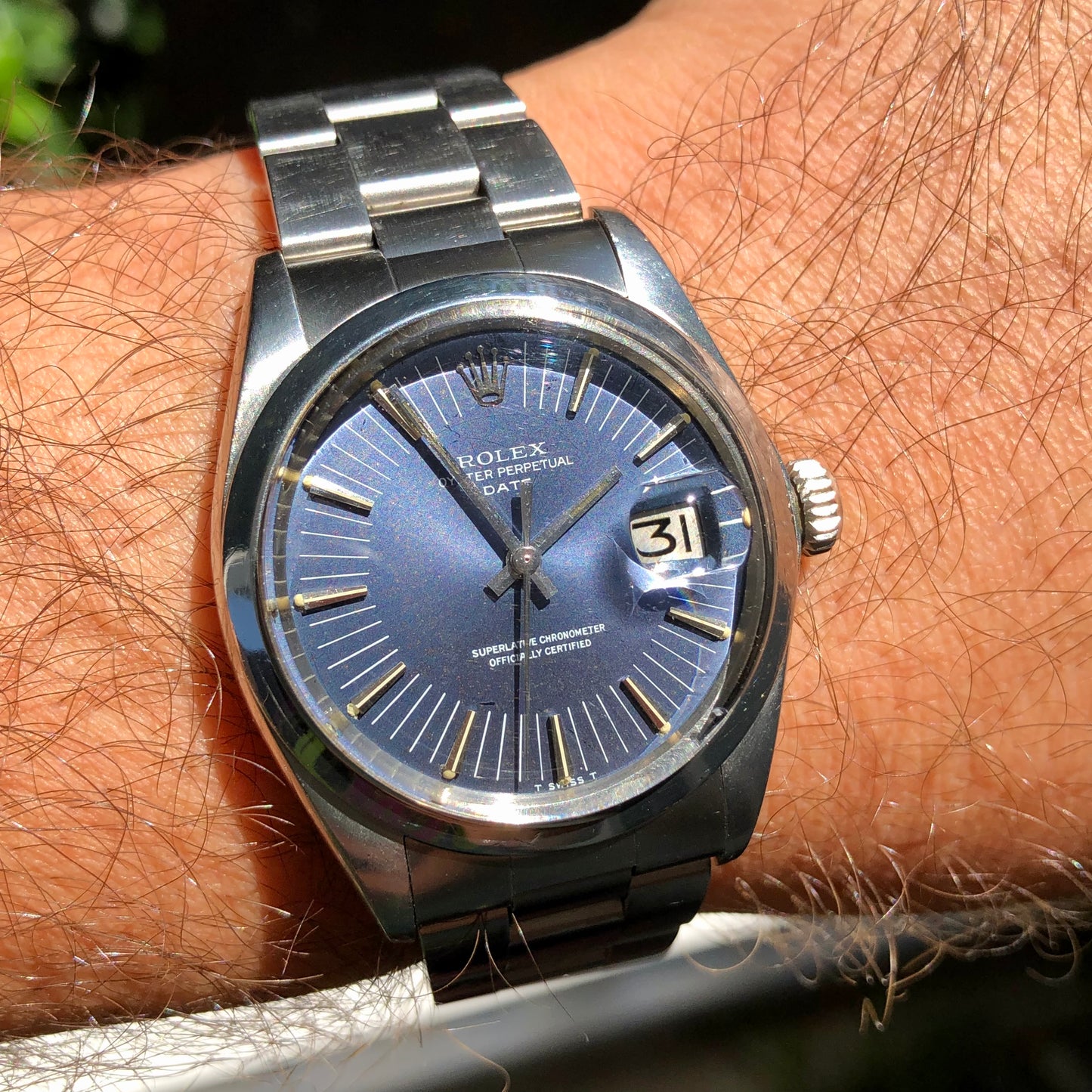 1971 Rolex Date 1500 Oyster Perpetual Radial Dial Stainless Steel Automatic Wristwatch - HASHTAGWATCHCO