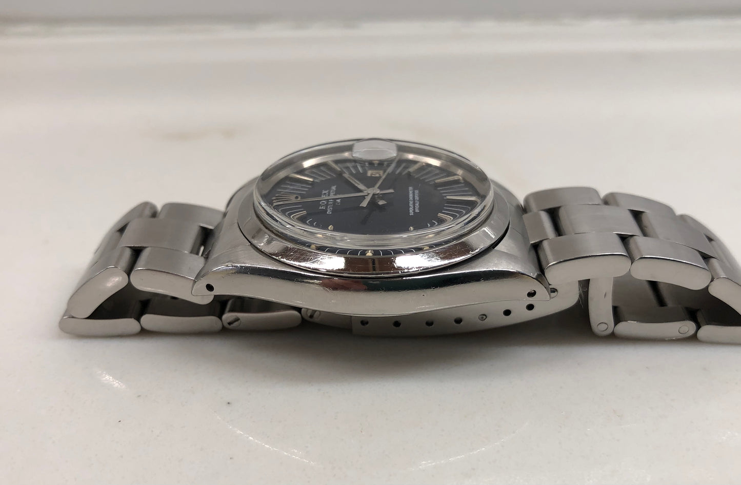 1971 Rolex Date 1500 Oyster Perpetual Radial Dial Stainless Steel Automatic Wristwatch - HASHTAGWATCHCO