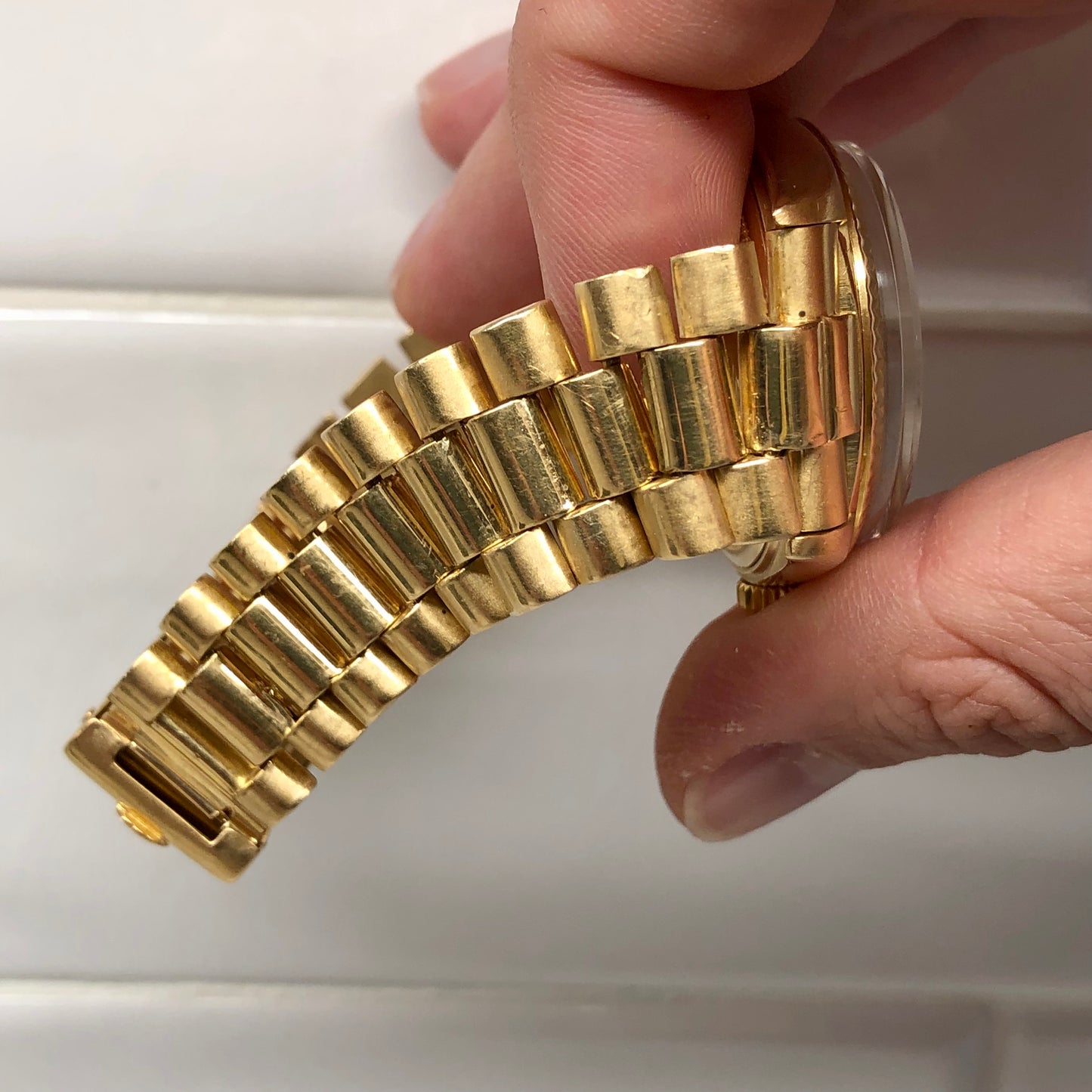 1966 Rolex President 1803 Day Date Yellow Gold Champagne Automatic Wristwatch - HASHTAGWATCHCO