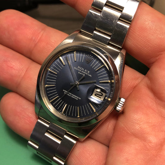 1971 Rolex Date 1500 Oyster Perpetual Radial Dial Stainless Steel Automatic Wristwatch - HASHTAGWATCHCO
