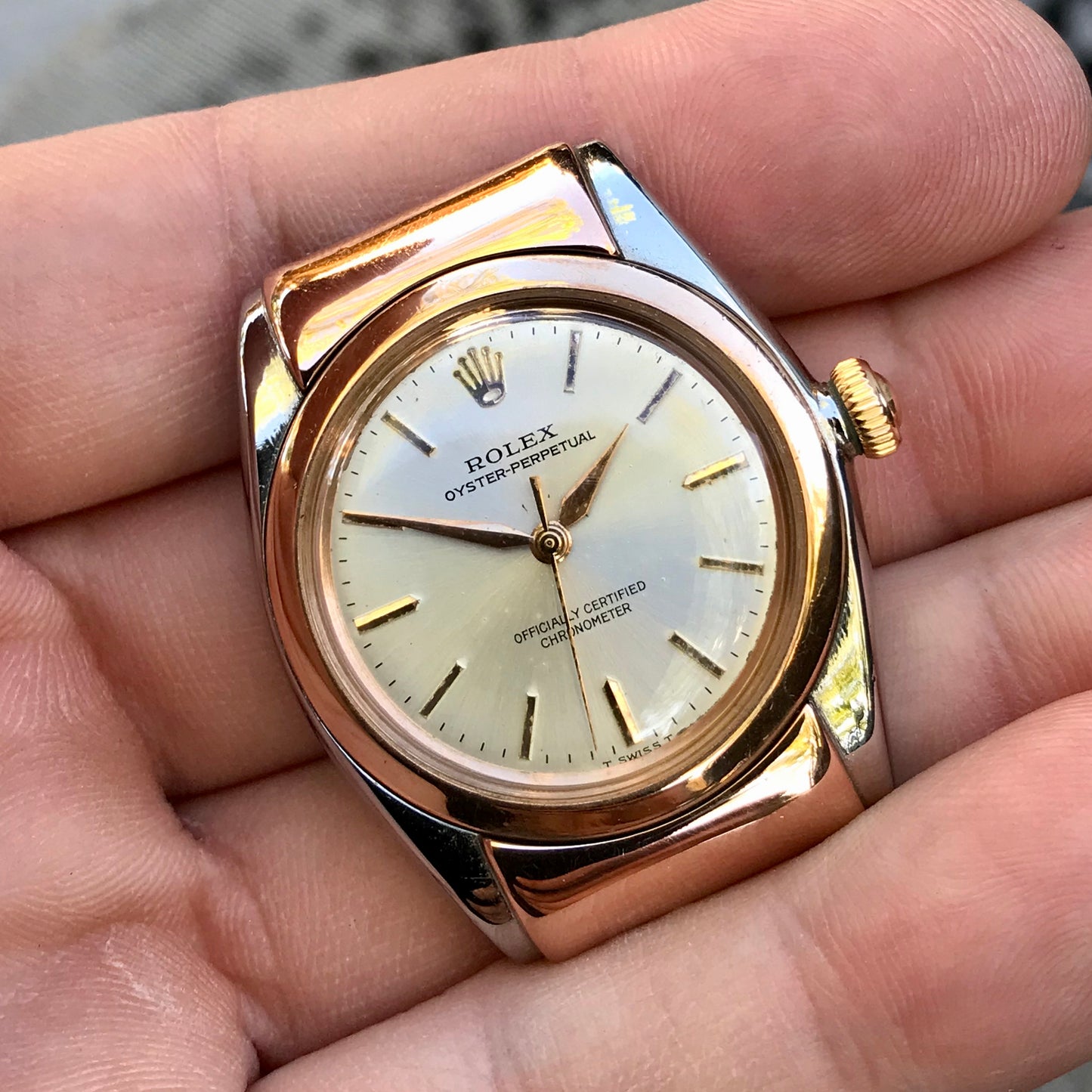 Vintage Rolex Bubbleback 3065 Hood Lugs Pink Gold Steel Automatic Wristwatch - Hashtag Watch Company