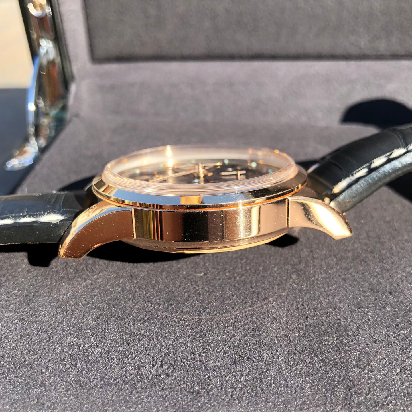 Breitling Transocean RB015212 18K Rose Gold Chronograph Black Dial Wristwatch Box Papers - Hashtag Watch Company