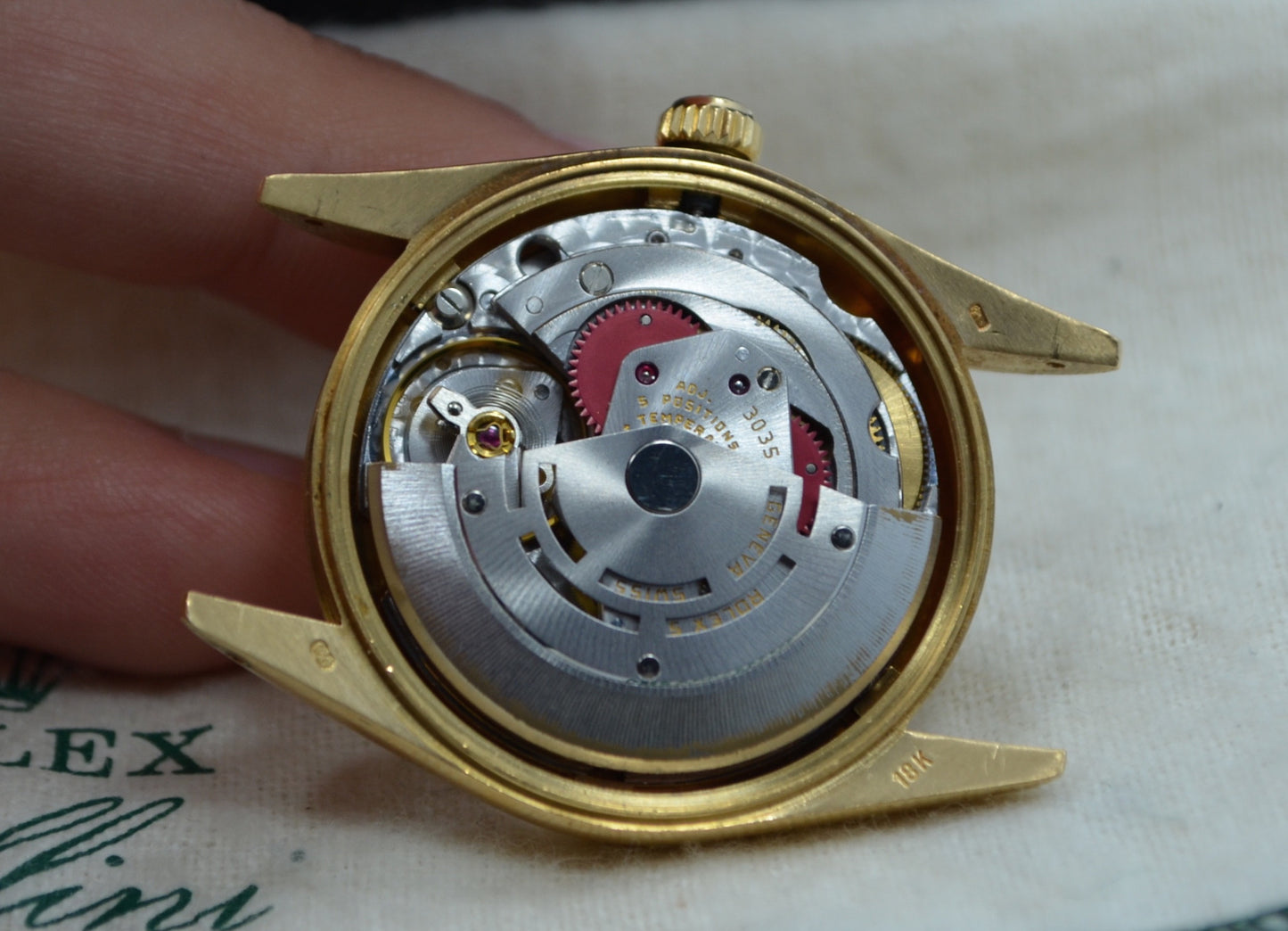 Vintage Rolex 15038 Oyster Perpetual Date 18K Yellow Gold 8.8 Mil 1985 Watch - Hashtag Watch Company