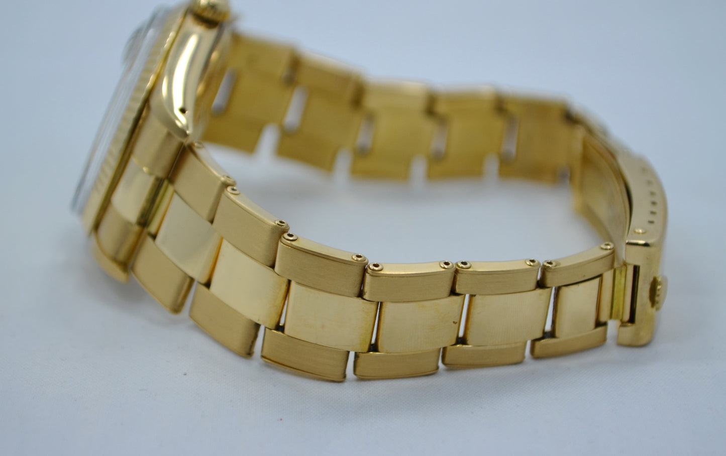 Vintage Rolex 15038 Oyster Perpetual Date 18K Yellow Gold 8.8 Mil 1985 Watch - Hashtag Watch Company