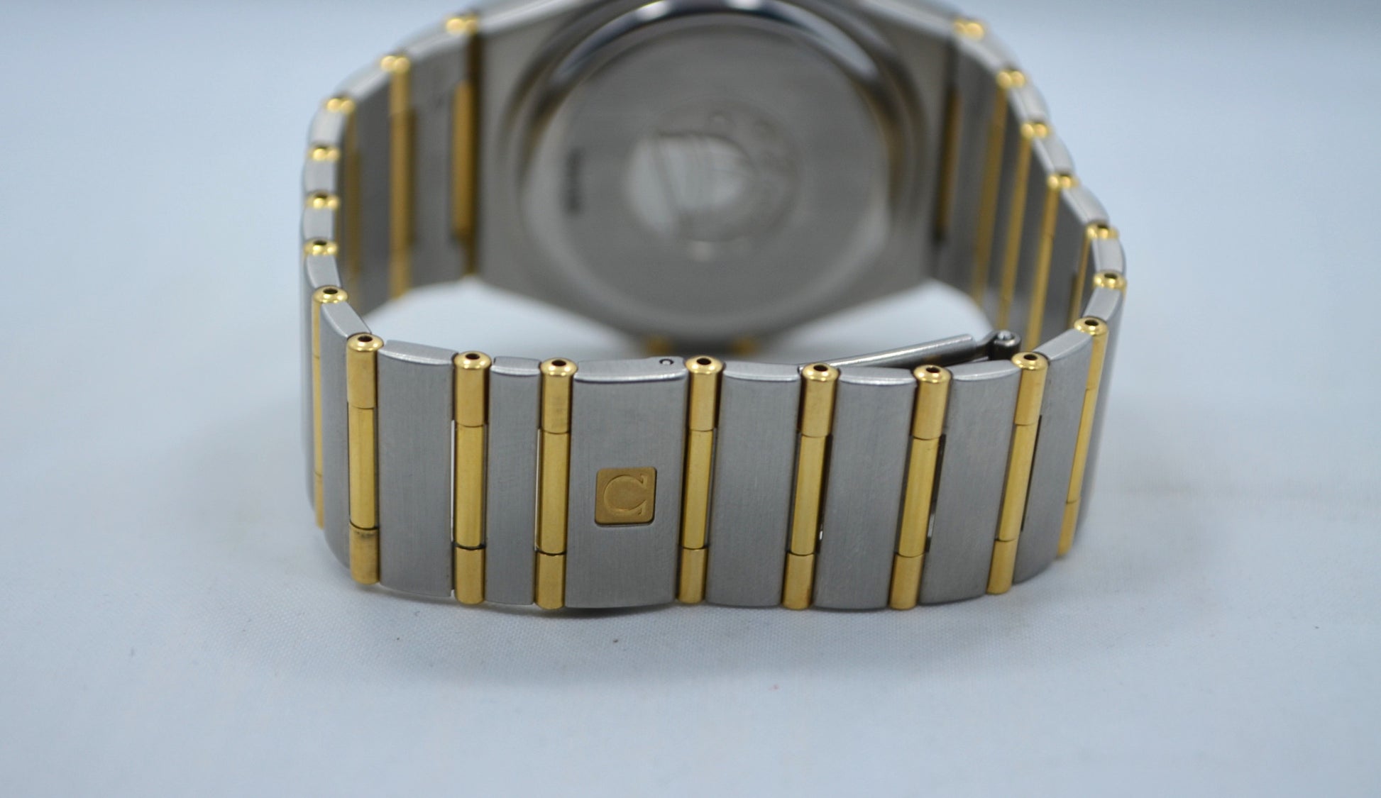 Omega Constellation Two Tone Chronograph Steel 18K Gold Full Bar Quartz Watch - Hashtag Watch Company