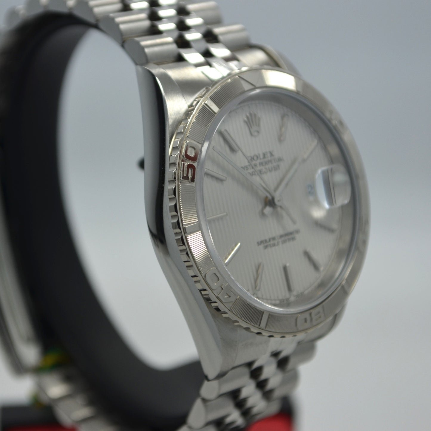 Rolex Datejust Turnograph Thunderbird Silver Tapestry Dial 16264 "U" 1997 Watch - Hashtag Watch Company