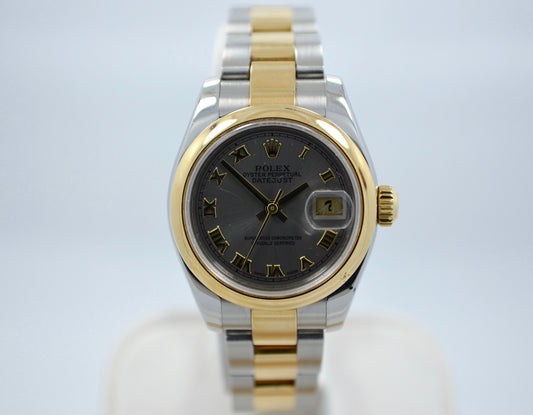 Rolex 179163 Datejust Two Tone Ladies Oyster Steel Gold Roman Wristwatch - Hashtag Watch Company