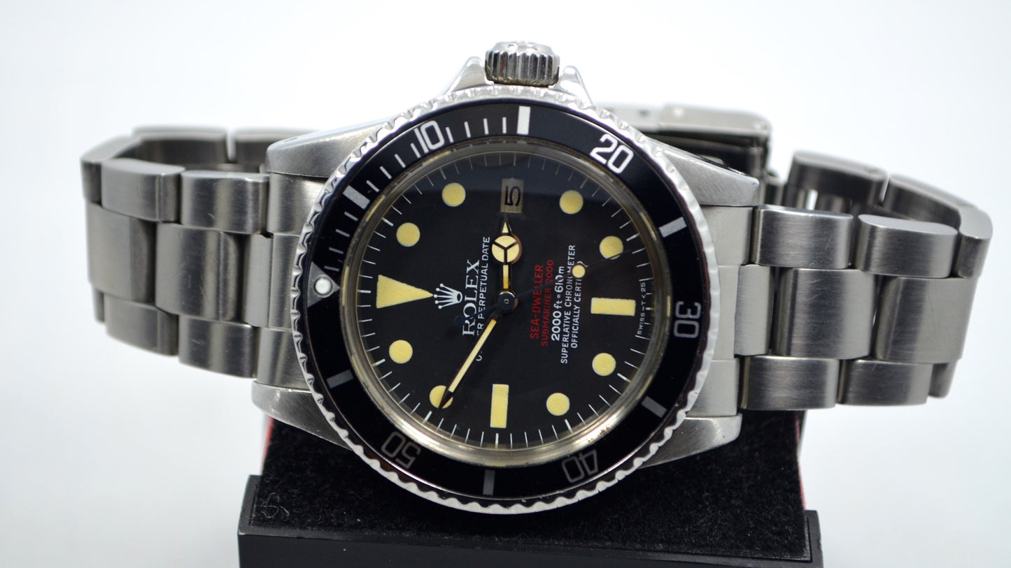 Vintage Rolex Double Red Sea Dweller Mark IV Automatic Watch Box Papers 1977 - Hashtag Watch Company
