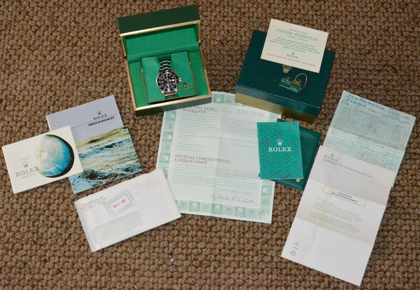 Vintage Rolex Double Red Sea Dweller Mark IV Automatic Watch Box Papers 1977 - Hashtag Watch Company