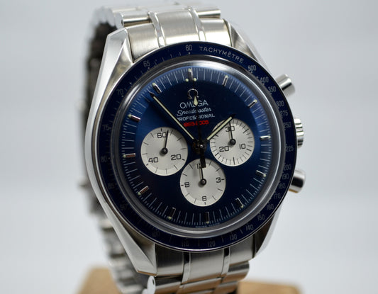Omega Speedmaster Gemini IV 4 Chronograph 35658000 Blue Limited Wristwatch - Hashtag Watch Company