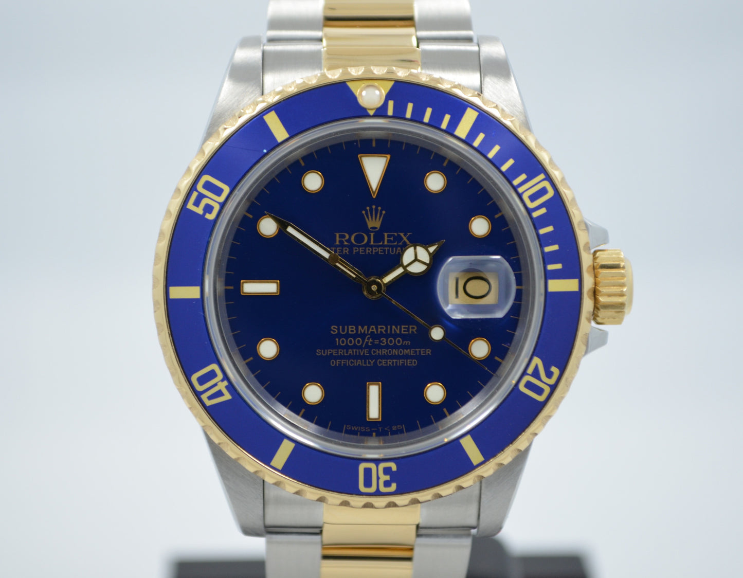 Vintage Rolex Submariner 16803 Two Tone Blue Steel 18K Gold Wristwatch Circa 1984 - Hashtag Watch Company