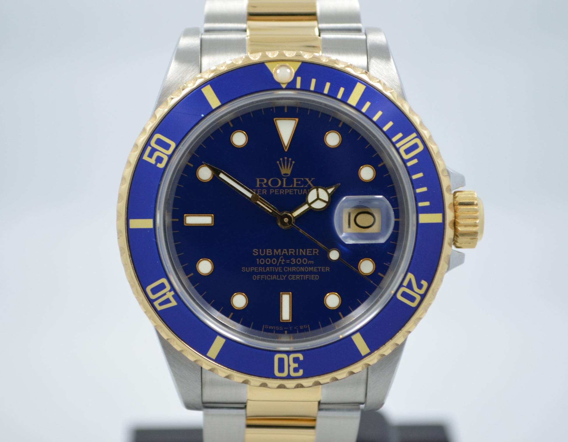 Vintage Rolex Submariner 16803 Two Tone Blue Steel 18K Gold Wristwatch Circa 1984 - Hashtag Watch Company