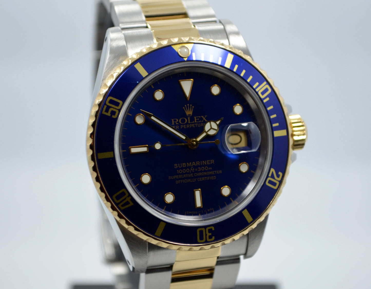 Vintage Rolex Submariner 16803 Two Tone Blue Steel 18K Gold Wristwatch Circa 1984 - Hashtag Watch Company