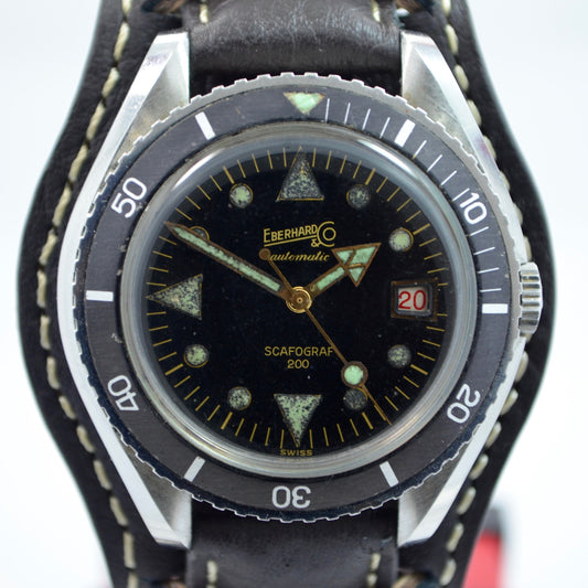 Vintage Eberhard & Co. Scafograf 200 Date Stainless Steel Divers Watch - Hashtag Watch Company