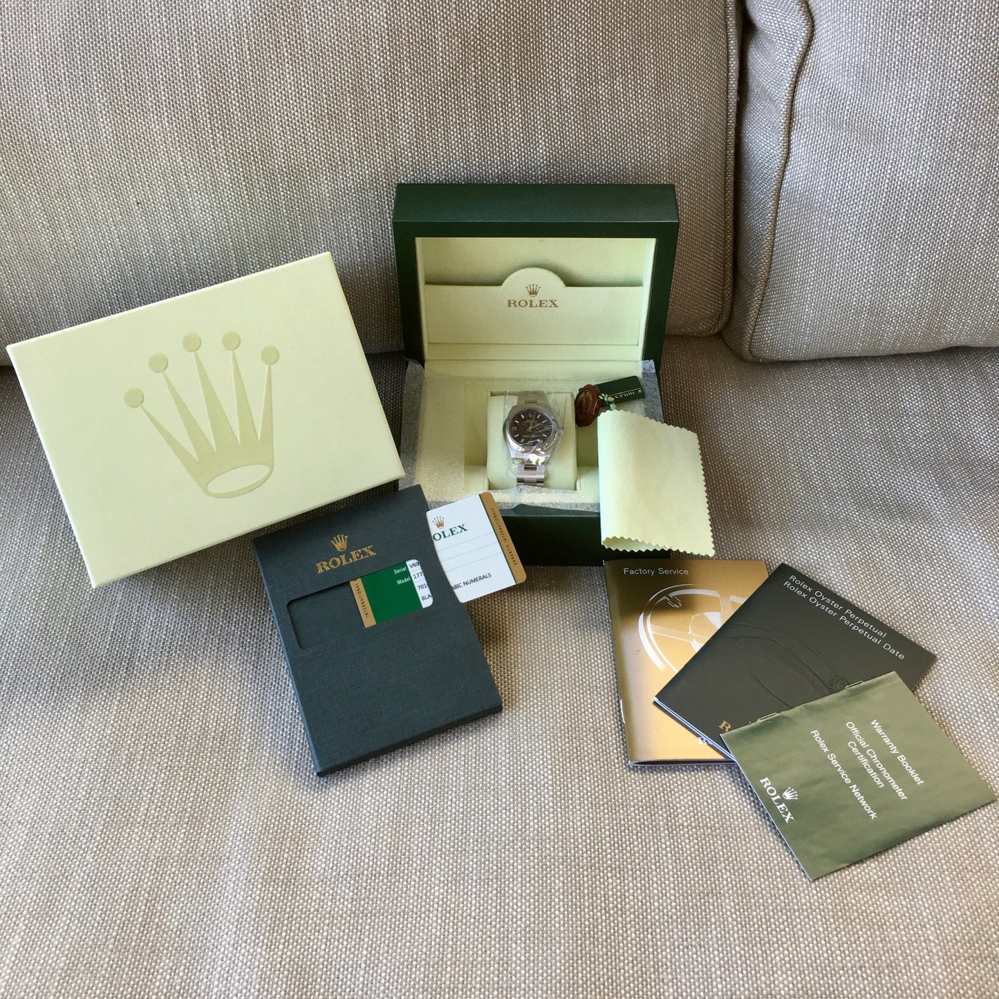 Rolex Oyster Perpetual 177200 Black Arabic Numerals Stainless Steel Ladies Wristwatch Box & Papers - Hashtag Watch Company