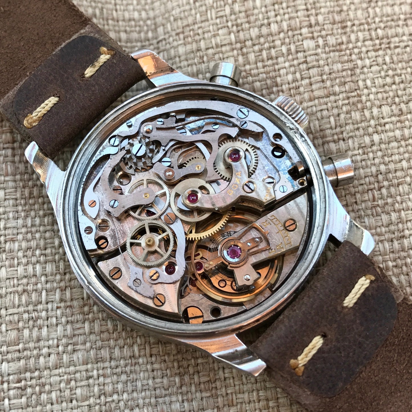 Vintage Doxa Spillman Case Stainless Steel Chronograph Manual 38mm Wristwatch - Hashtag Watch Company